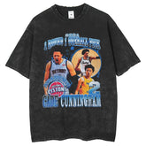 Mens T Shirts T-Shirts Printed Washing Water Street Old Short Sleeves Loose