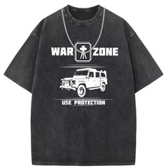 Men T Shirts Washed and old printed short-sleeved T-shirt loose and casual