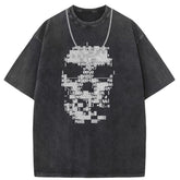 Men T Shirts Pure cotton round neck short-sleeved T-shirt washed and old