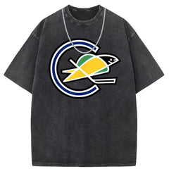 Mens T Shirts Cotton Printed Short Sleeve T-Shirts Washed and Old