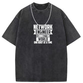 Men T Shirts Washed old punk cotton short-sleeved T-shirt couple loose