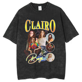 Men T Shirts Washing Water Old Retro Crew Neck Half Sleeve Short Sleeve