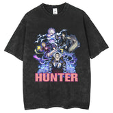 Men T Shirts Full-time Hunter Print T-Shirt Short Sleeve Washed Old