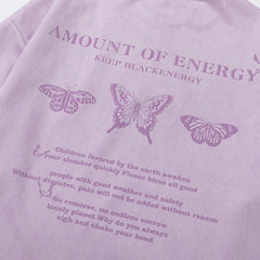 Men Long Sleeve T Shirt Butterfly Print