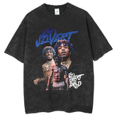 Mens T Shirts Printed Washing Water Short Sleeve T-Shirt Vintage Half Sleeve