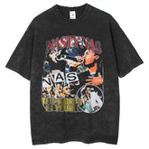 Mens T Shirts Vintage Frayed Short Sleeve T-Shirt Wisted Print