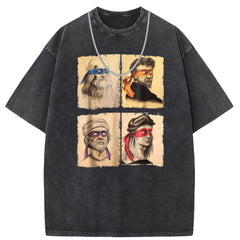Mens T Shirts Vintage Vintage Anime Oversize Printed Short Sleeve T-Shirt
