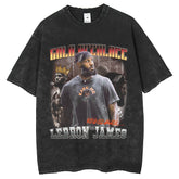 Mens T Shirts High Street Vintage Print Short Sleeve T-Shirt Hip Hop Crew Neck