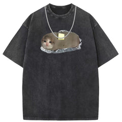 Men T Shirts Washed old punk short-sleeved T-shirt