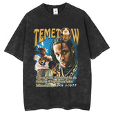 Men T Shirts Travis Scott American Street T-Shirt Vintage Short Sleeve Loose