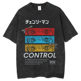 Men T Shirts Short Sleeves Day Hermit Washing Water Old Printed T-Shirts