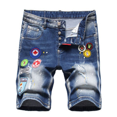 DSQ2 Short Jeans Ripped Stretch Denim Shorts