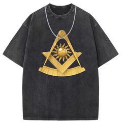 Men T Shirts Short Sleeve T-Shirt Women Washed Old American Street