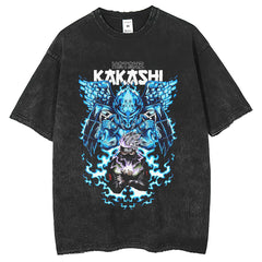 Mens T Shirts Naruto print T-shirt short sleeve washed and old