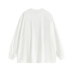 Men Long Sleeve T Shirt Letter Printed Long Loose Casual Base