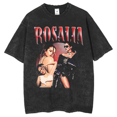 Mens T Shirts Rihann Print Short Sleeve Rihanna Wash T-Shirt Loose