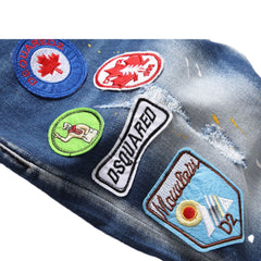 DSQ2 Short Jeans Ripped Stretch Denim Shorts