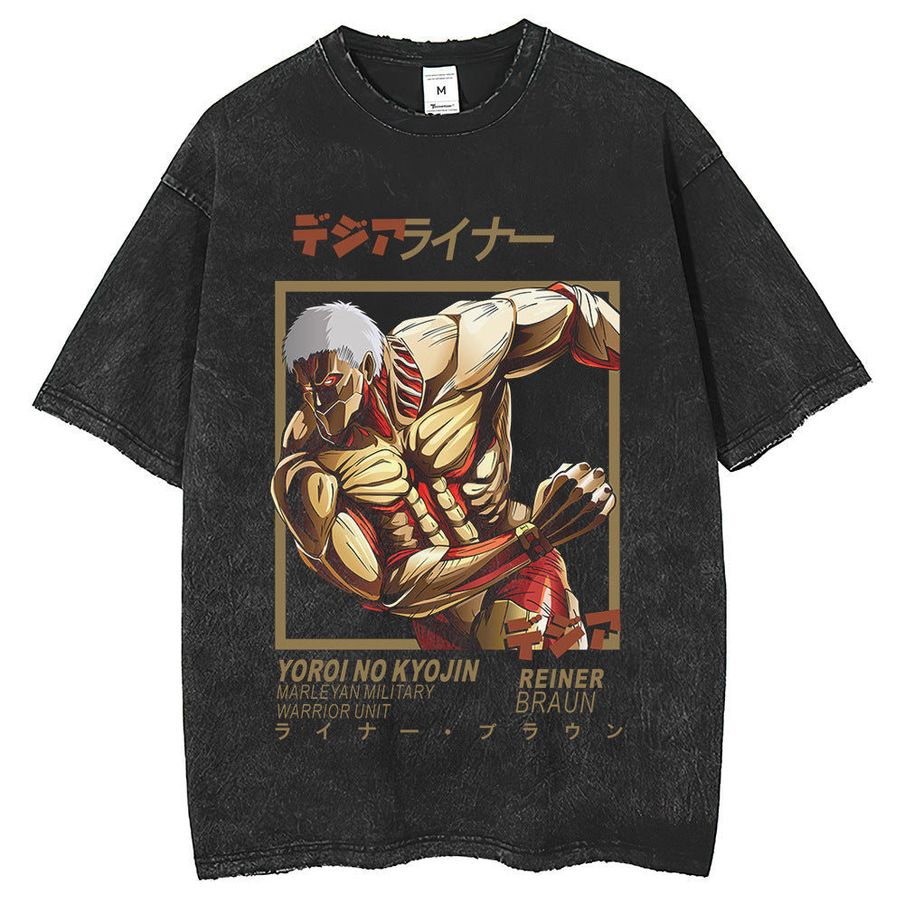 Mens T Shirts Sunman Loose Anime Two Dimensional Couple Short Sleeve T-Shirt