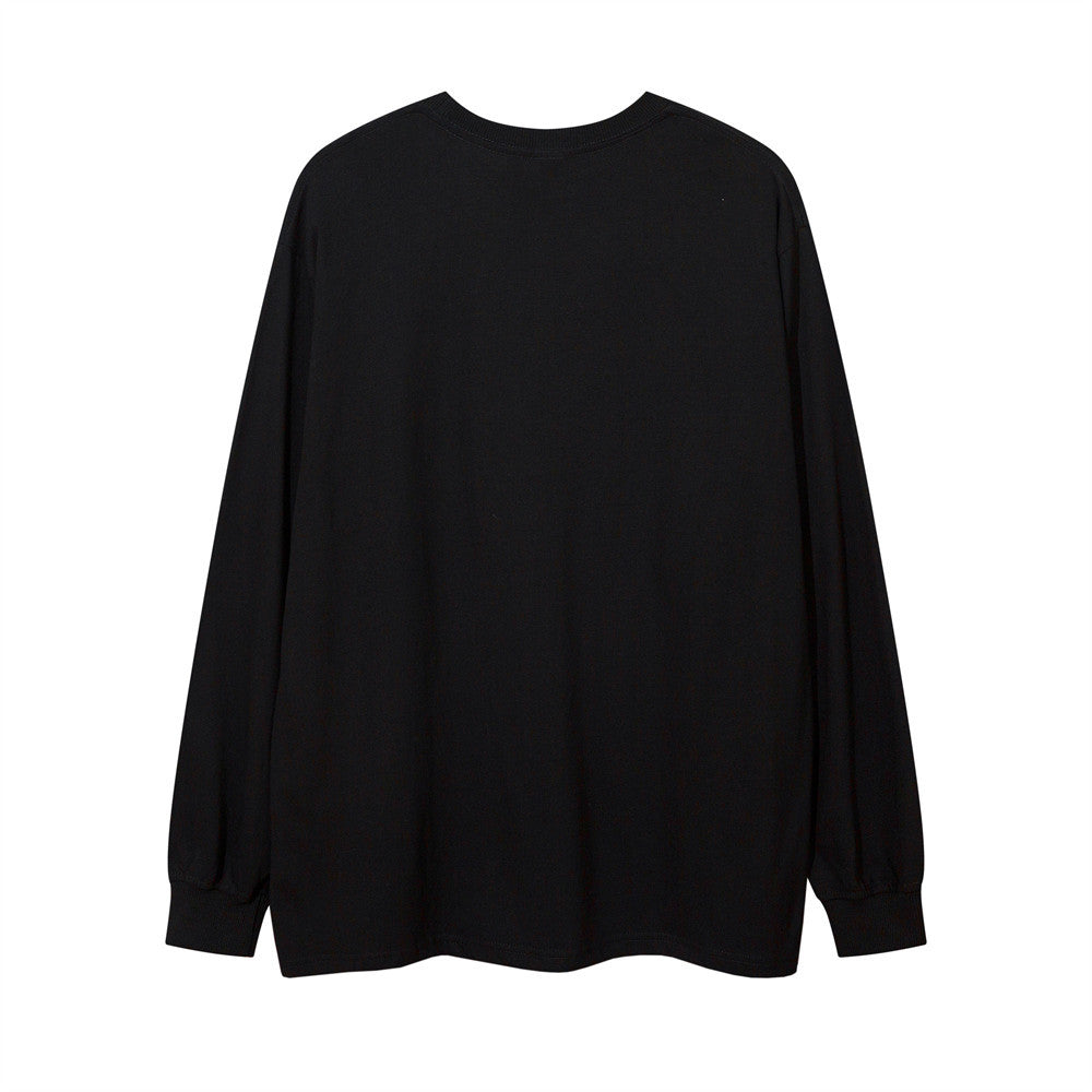 Men Long Sleeve T Shirt Heart-Shaped Spider Web Printed Loose