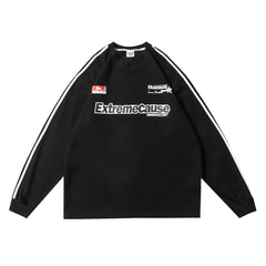 Men Long Sleeve T Shirt Striped Bottoming Shirt Loose Leisure Sports