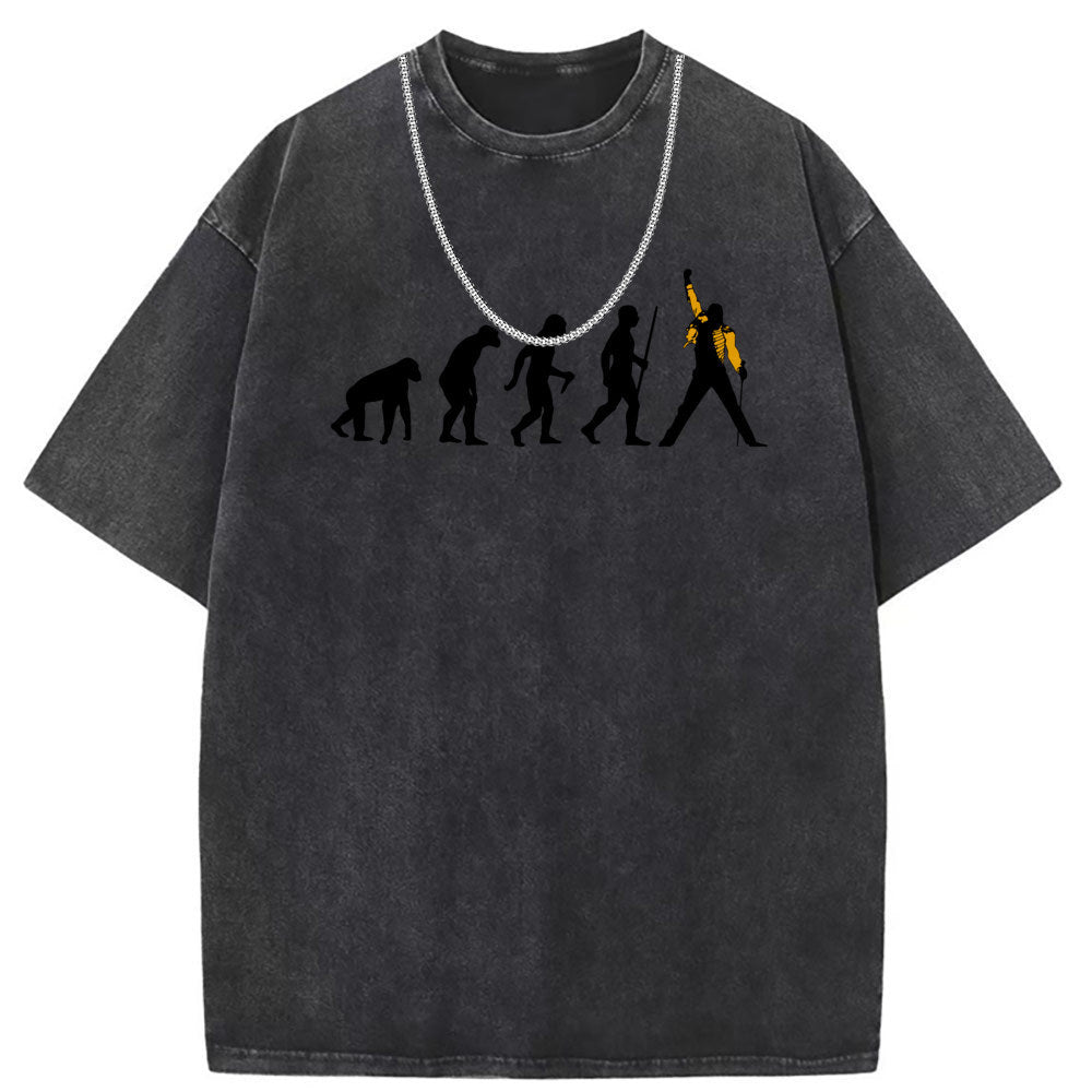 Men T Shirts Cotton short-sleeved T-shirt washed and old