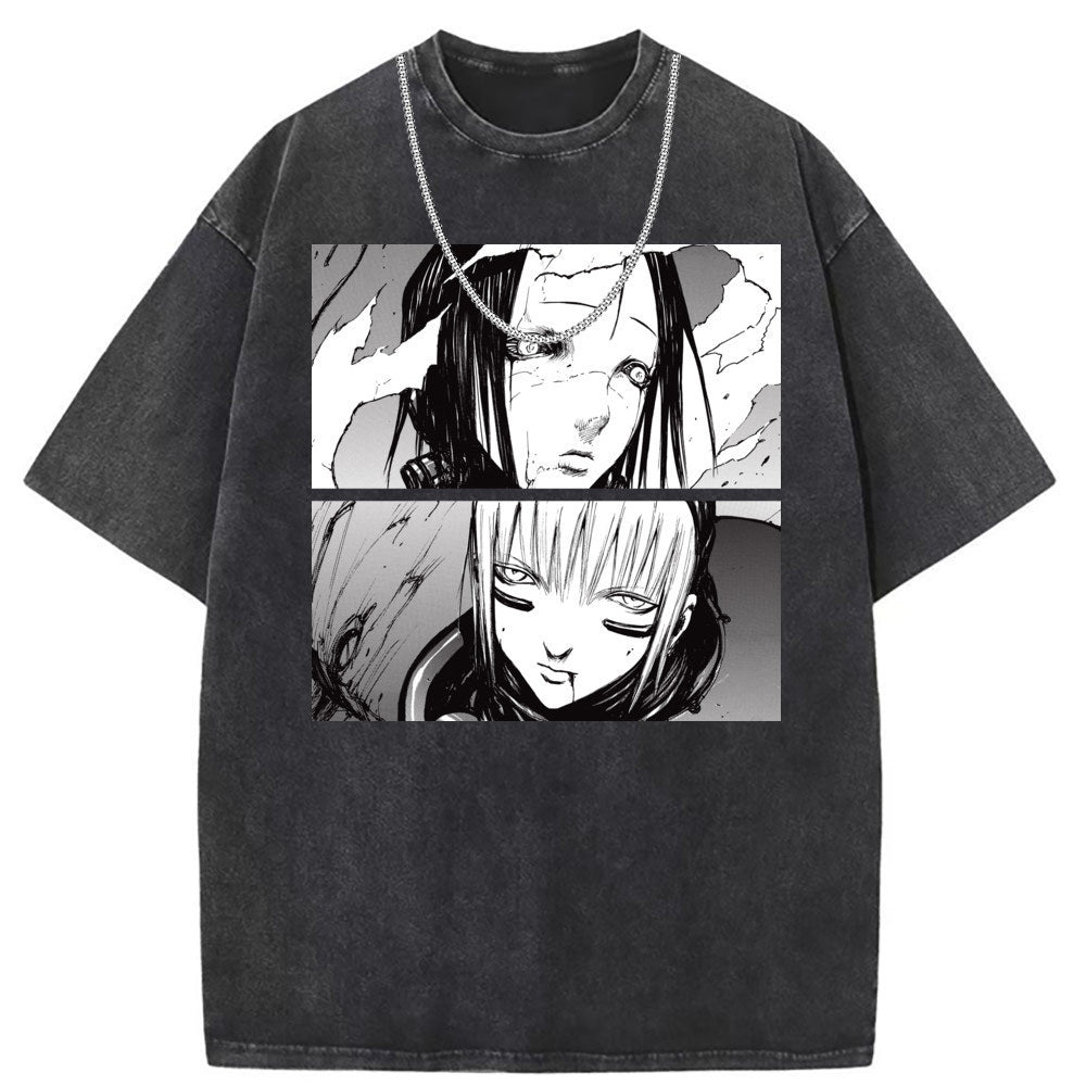 Men T Shirts Washed old punk cotton printed short-sleeved T-shirt