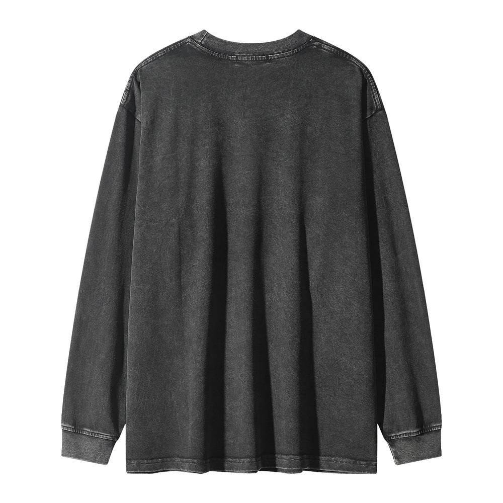 Men Long Sleeve T Shirt Special-Shaped Printing Distressed