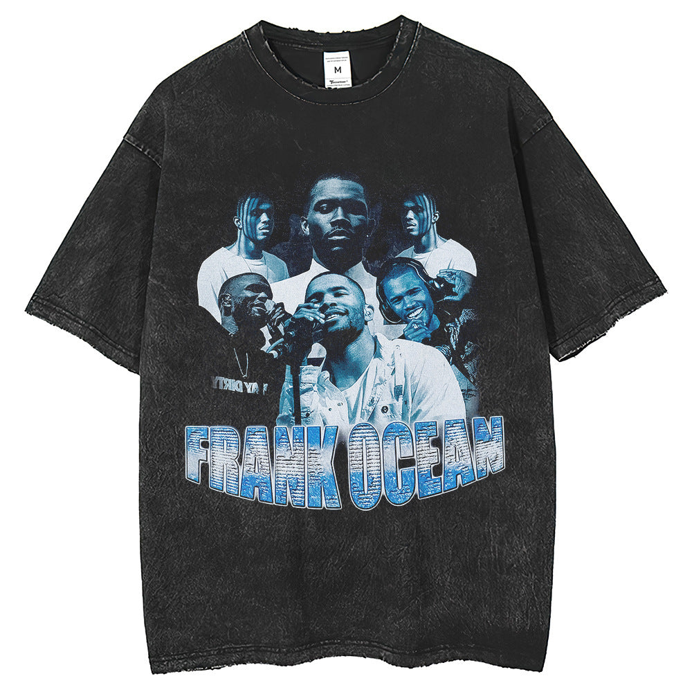 Men's T Shirts Old Printed Cobra Men's Short Sleeve T-Shirt Washing Water