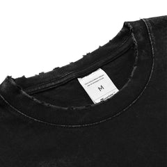 Men T Shirts Short Sleeve Washed Old Printed Loose Crew Neck Half Sleeve T-Shirt