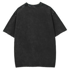 Mens T Shirts High Street Vintage Print Short Sleeve T-Shirt Hip Hop Crew Neck
