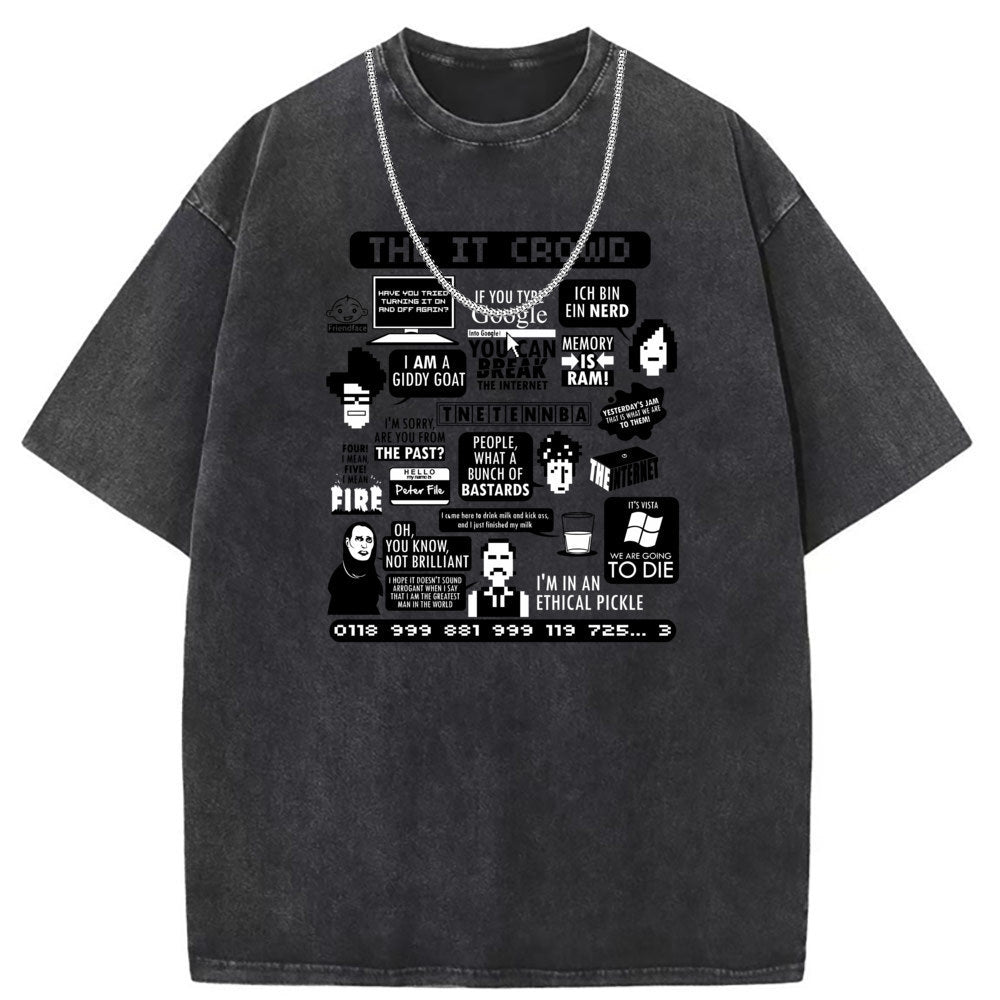 Mens T Shirts Short Sleeve T-Shirt Vintage Anime Oversize